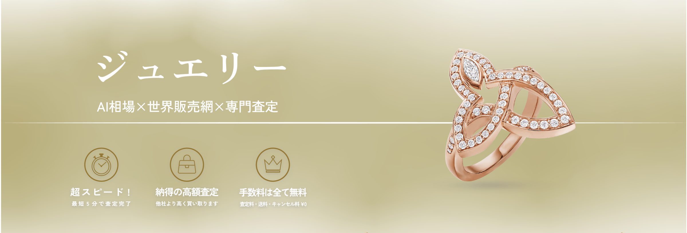 ジュエリー AI相場 × 世界販売網 × 専門査定